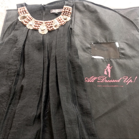 Alexia Admor Jewel Black Satin Trapeze Dress - Picture 7 of 10